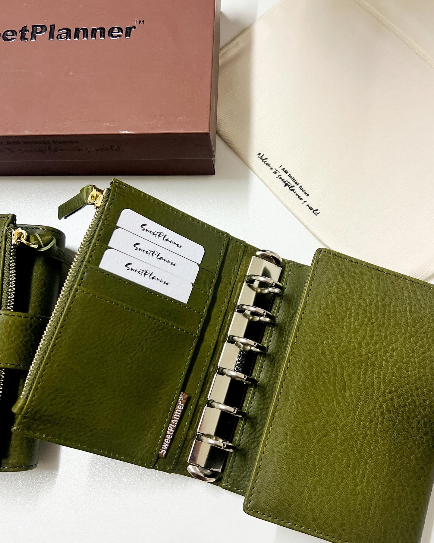 Energy Fold - Genuine Leather Cover - Trifold Pocket Ring Binder - READY TO SHIP