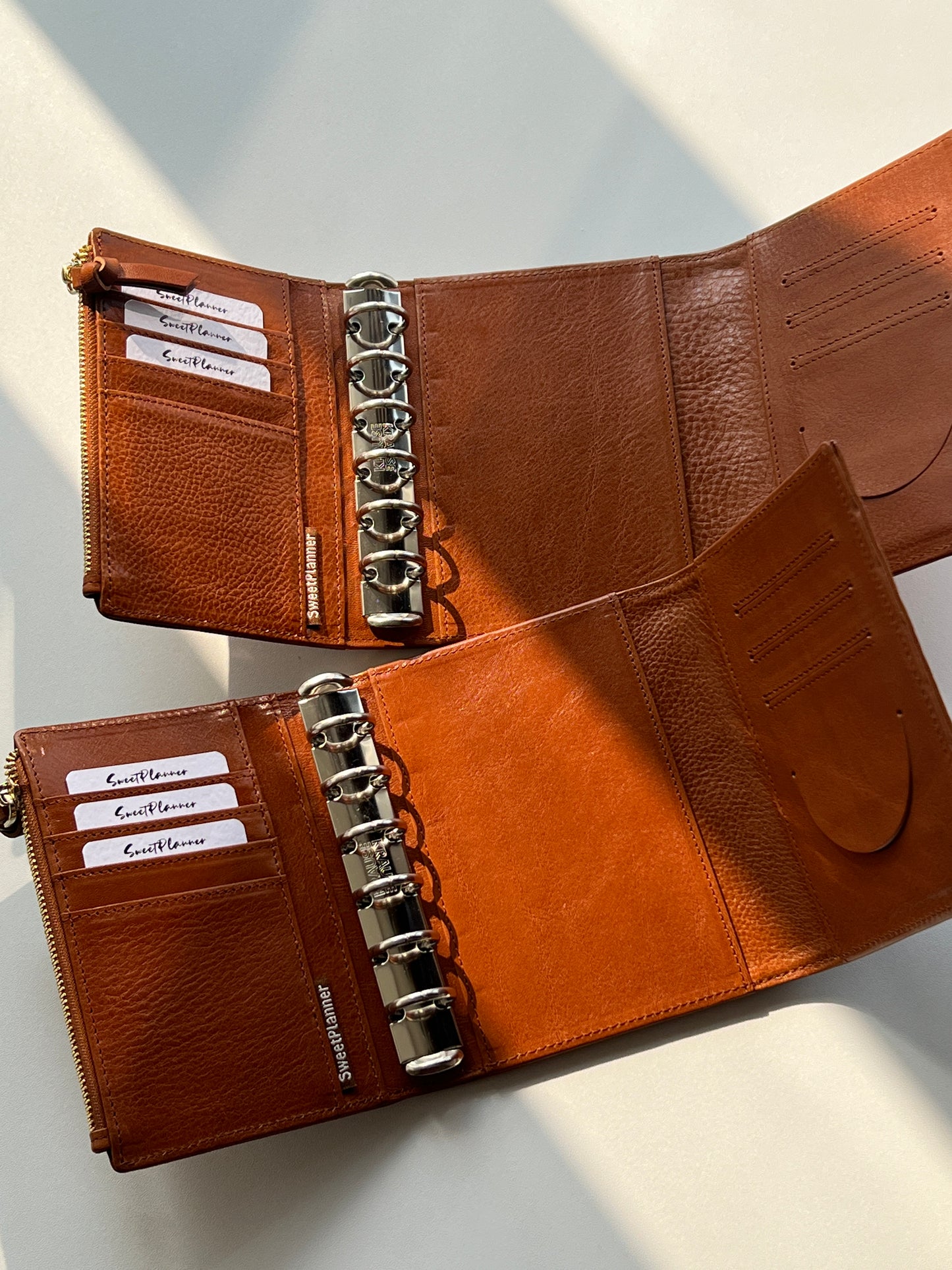 Energy Fold - Genuine Leather Cover - Trifold Pocket Ring Binder - READY TO SHIP