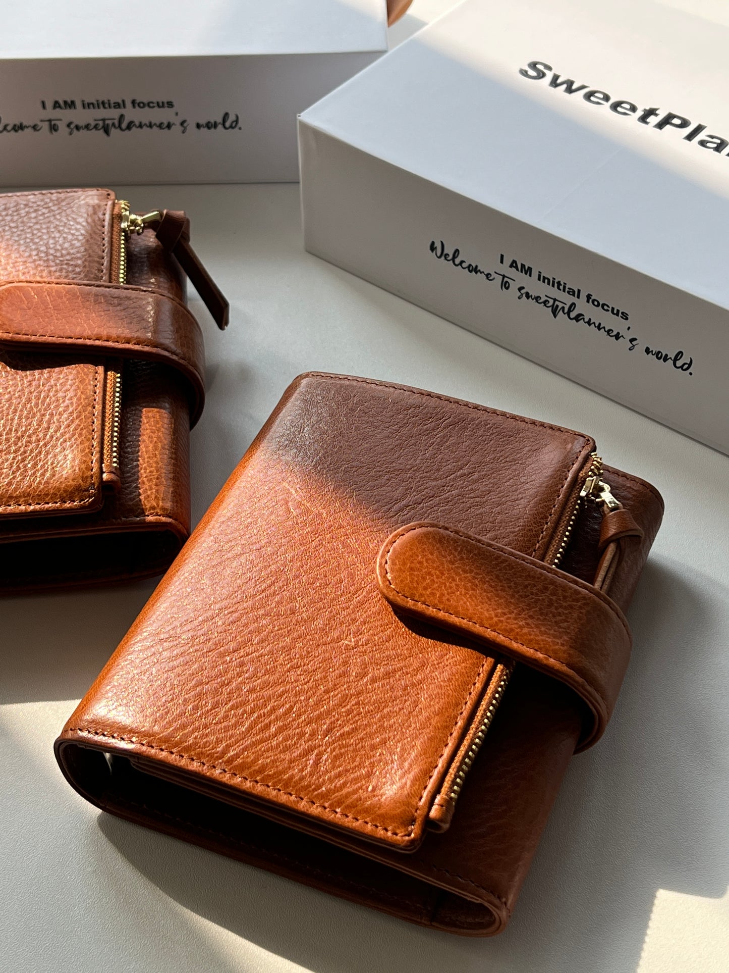 Energy Fold - Genuine Leather Cover - Trifold Pocket Ring Binder - READY TO SHIP