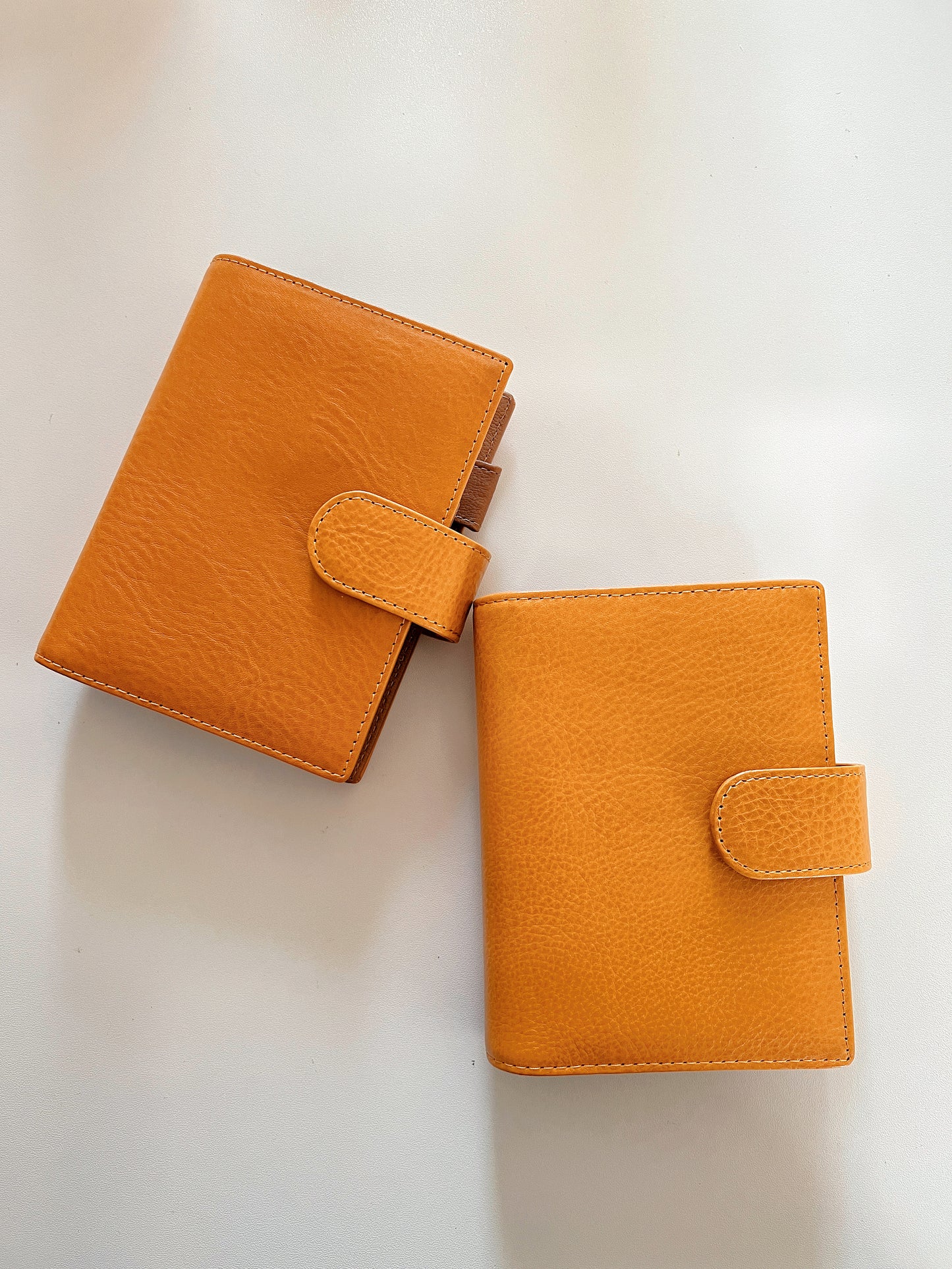 Yellow Mbox Lux leather - Bifold Ring Binder - READY TO SHIP