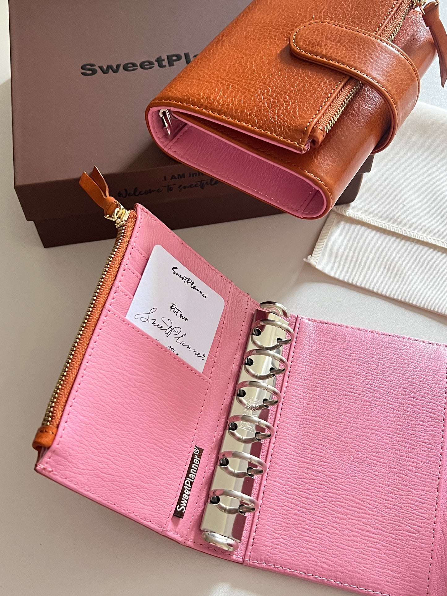 Energy Fold - Genuine Leather Cover - Trifold Pocket Ring Binder - READY TO SHIP