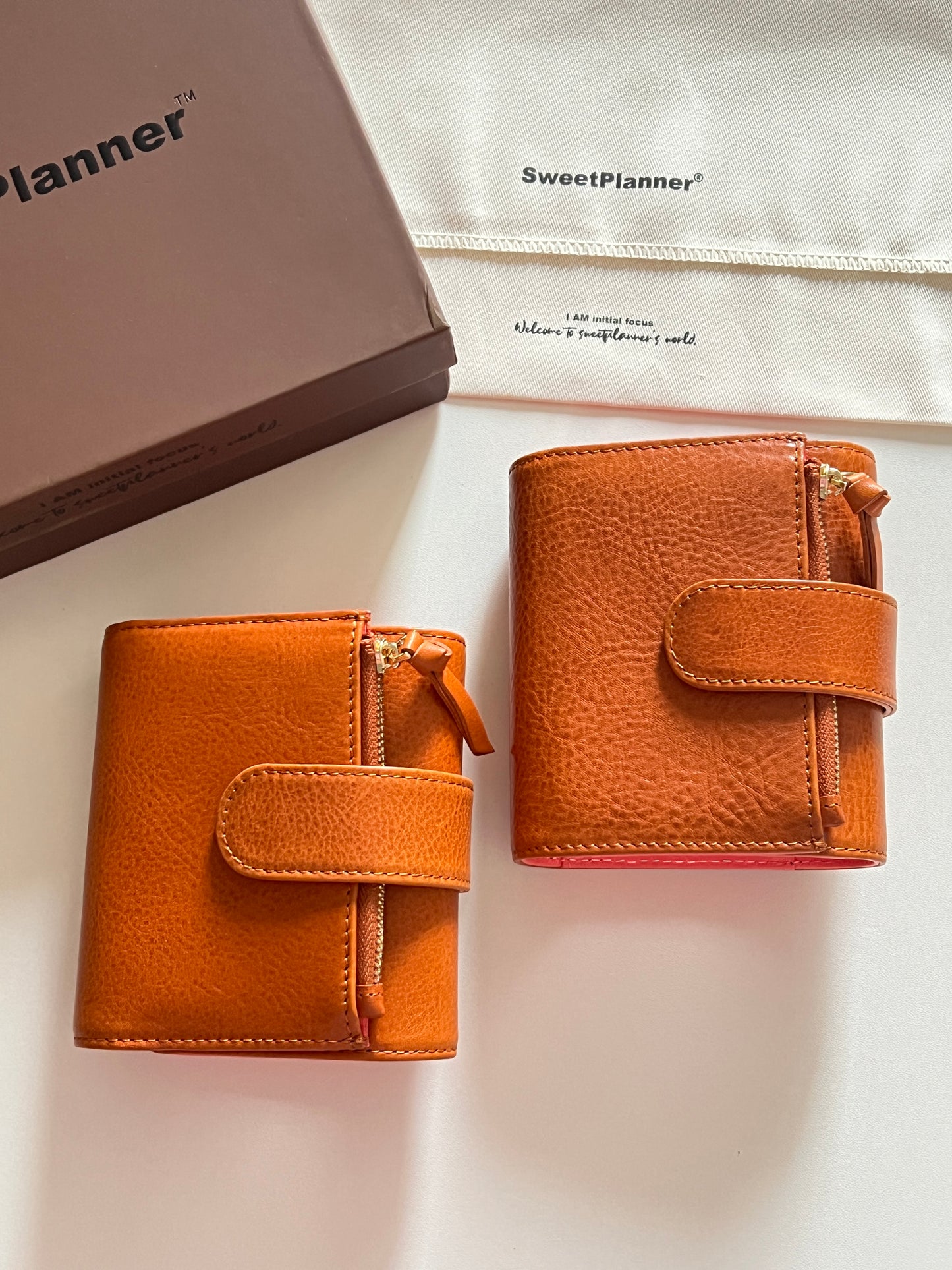 Energy Fold - Genuine Leather Cover - Trifold Mini Ring Binder - READY TO SHIP