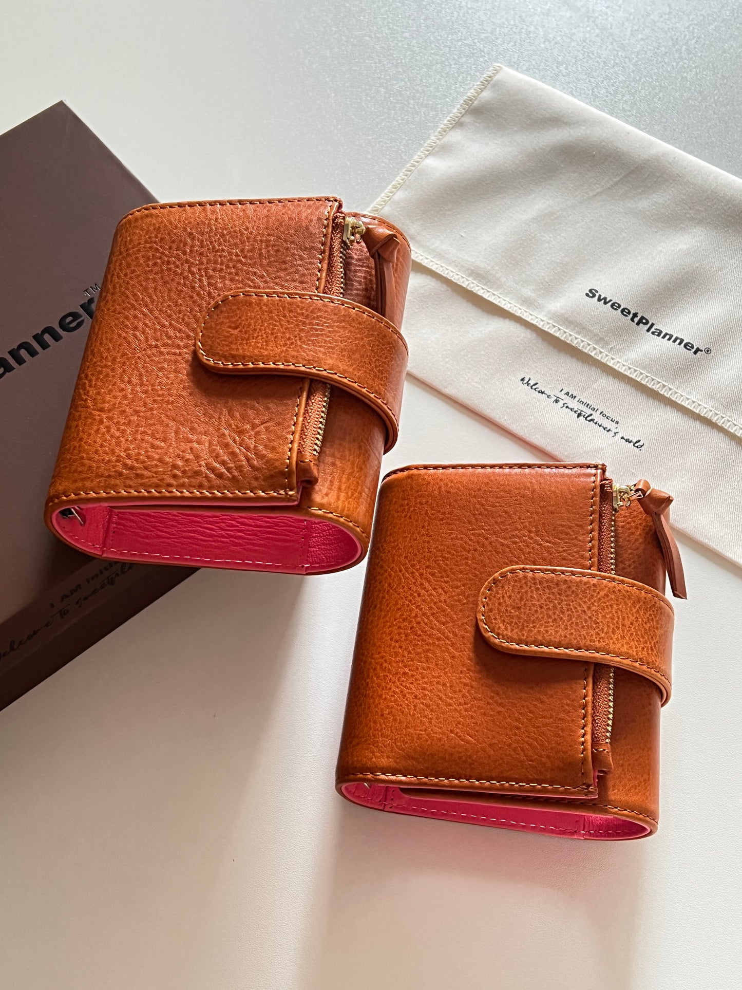 Energy Fold - Genuine Leather Cover - Trifold Mini Ring Binder - READY TO SHIP