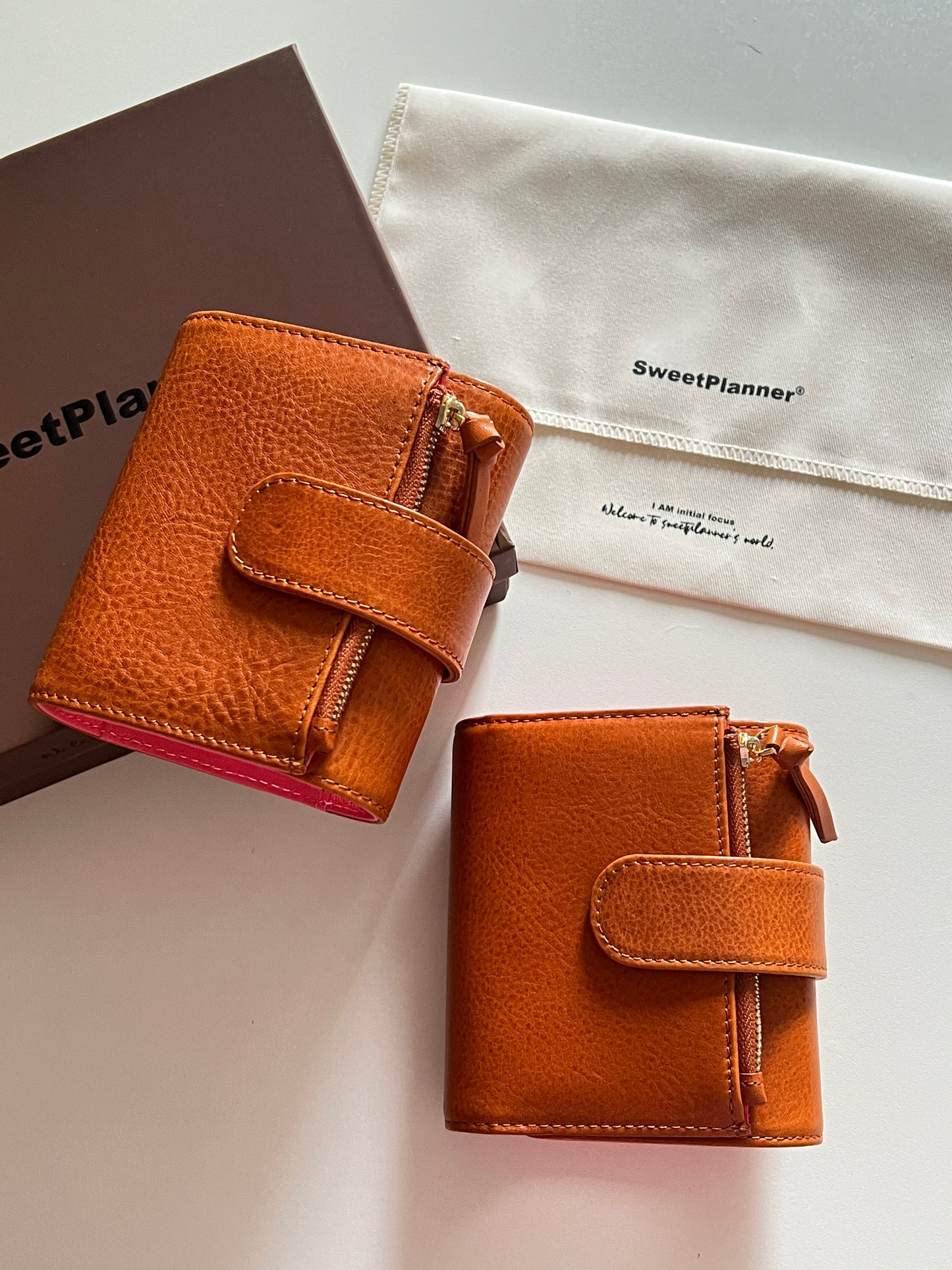 Energy Fold - Genuine Leather Cover - Trifold Mini Ring Binder - READY TO SHIP