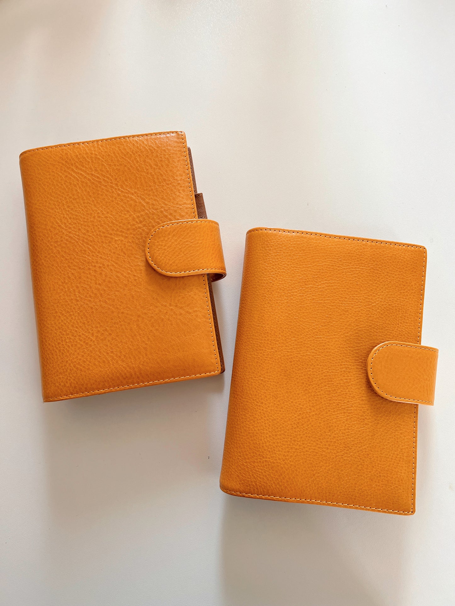 Yellow Mbox Lux leather - Bifold Ring Binder - READY TO SHIP
