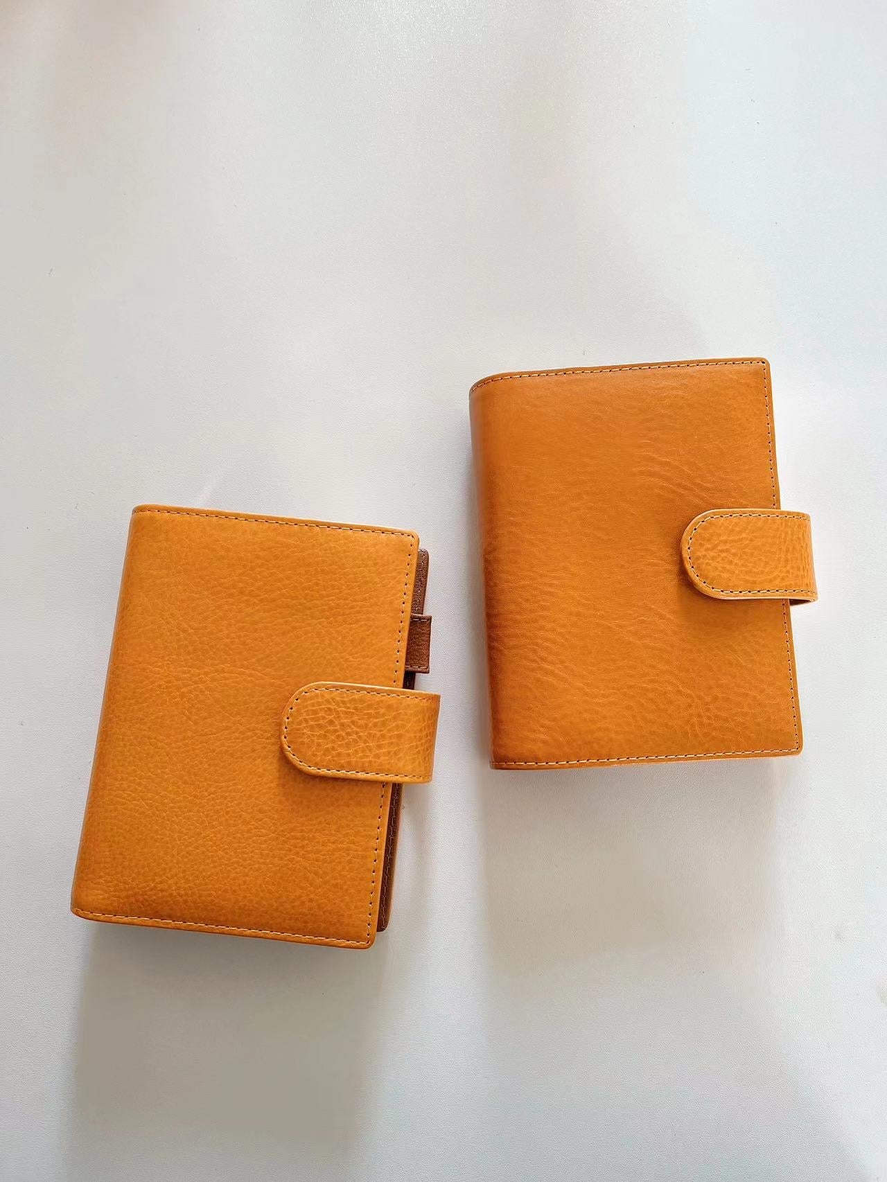 Yellow Mbox Lux leather - Bifold Ring Binder - READY TO SHIP