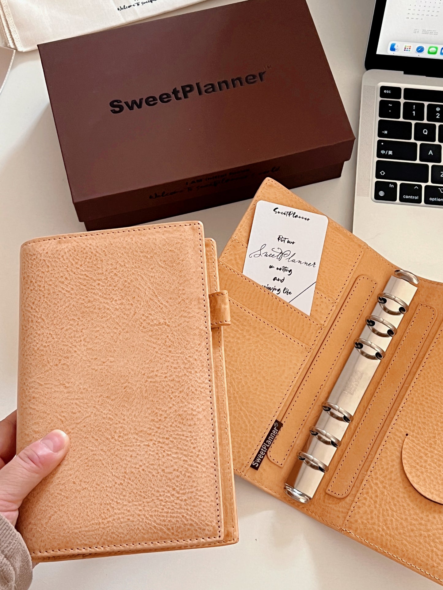 Undyed Wax Leather Ring Binder - READY TO SHIP