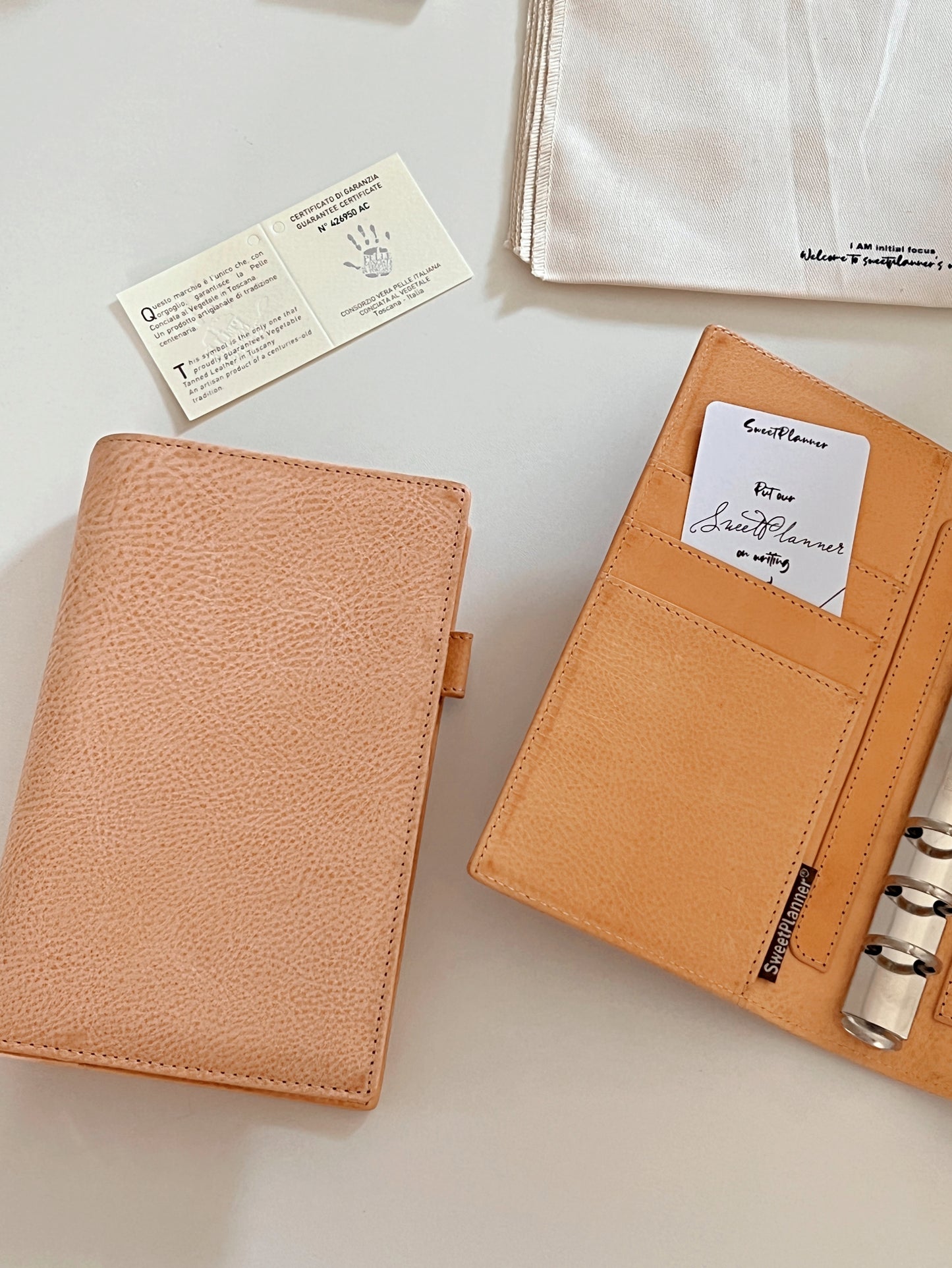 Undyed Wax Leather Ring Binder - READY TO SHIP