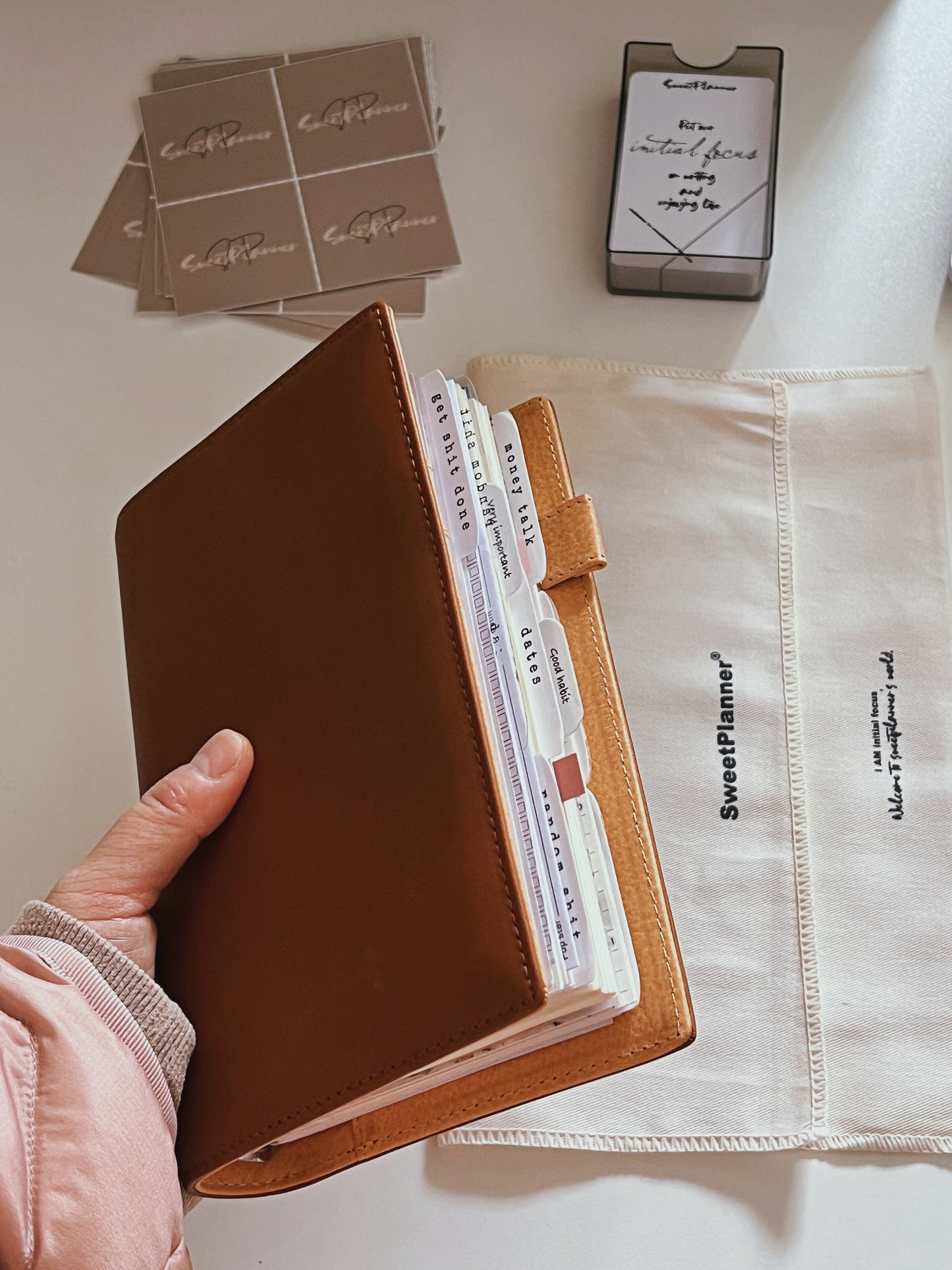 Barenia Brown Leather Ring Binder - READY TO SHIP