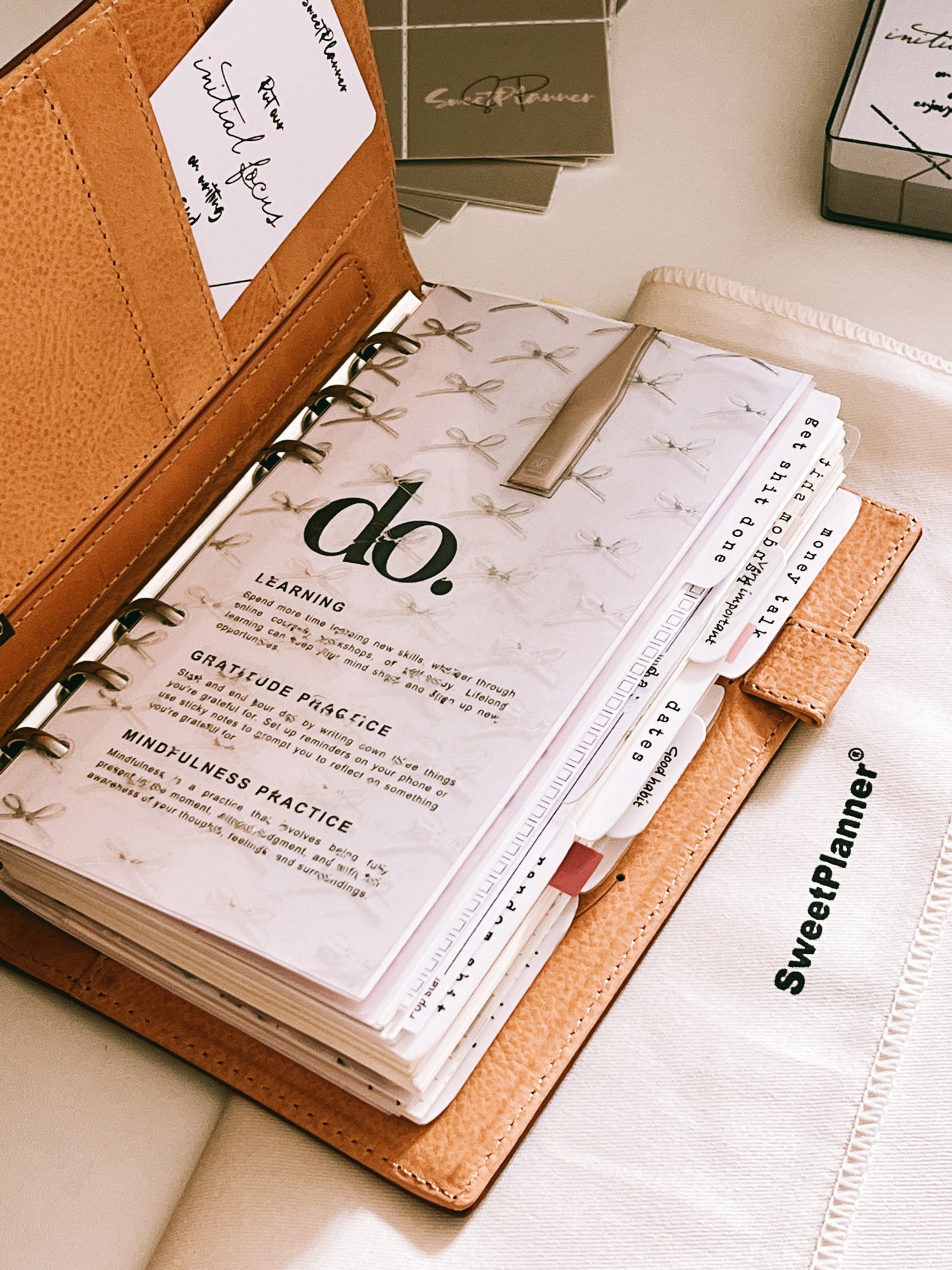 Barenia Brown Leather Ring Binder - READY TO SHIP