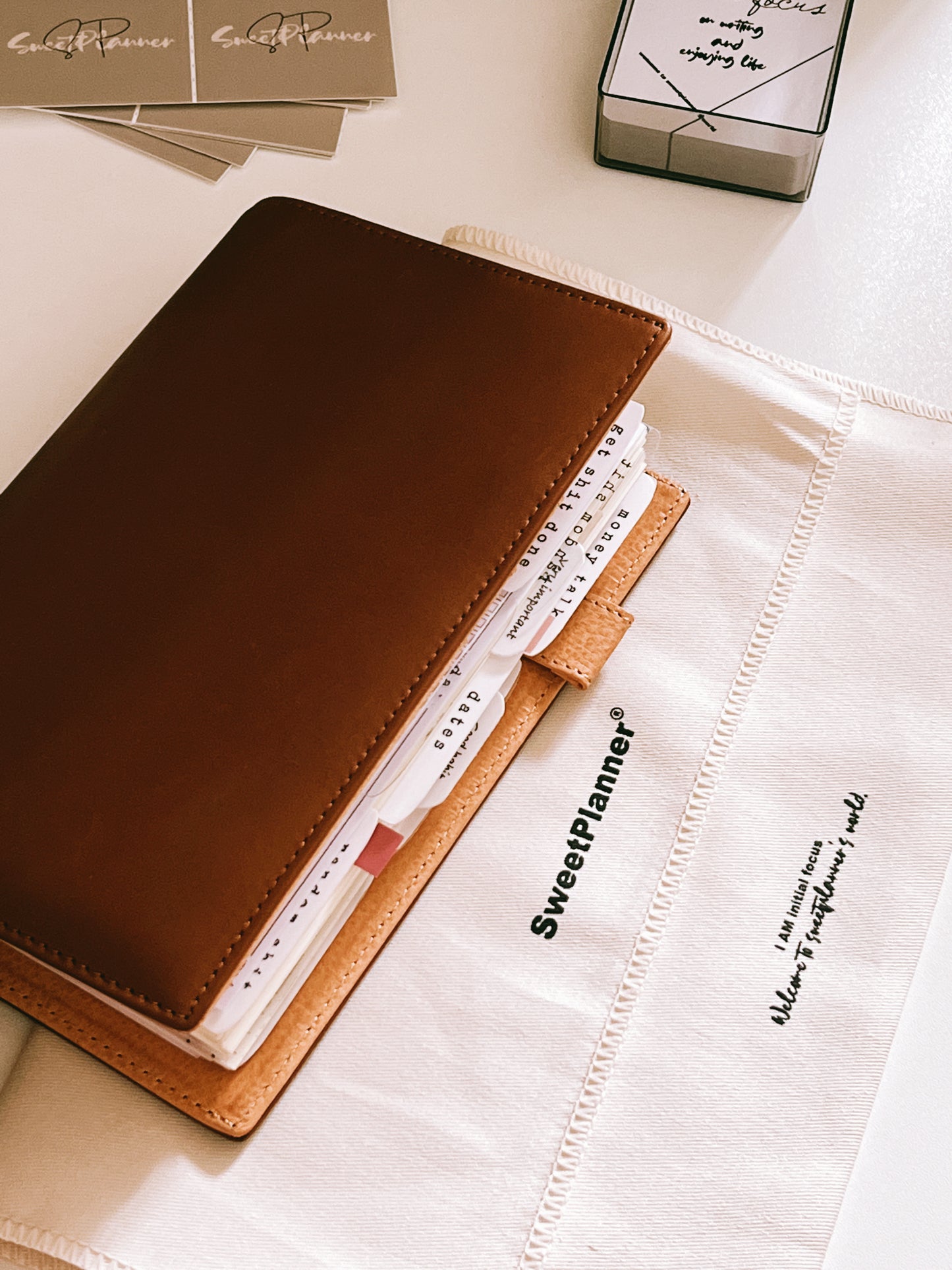 Barenia Brown Leather Ring Binder - READY TO SHIP