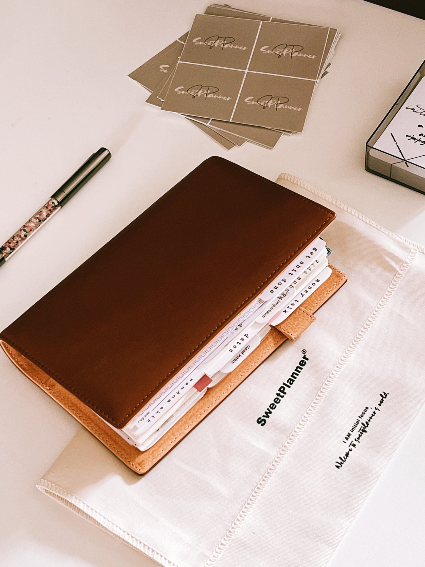 Barenia Brown Leather Ring Binder - READY TO SHIP