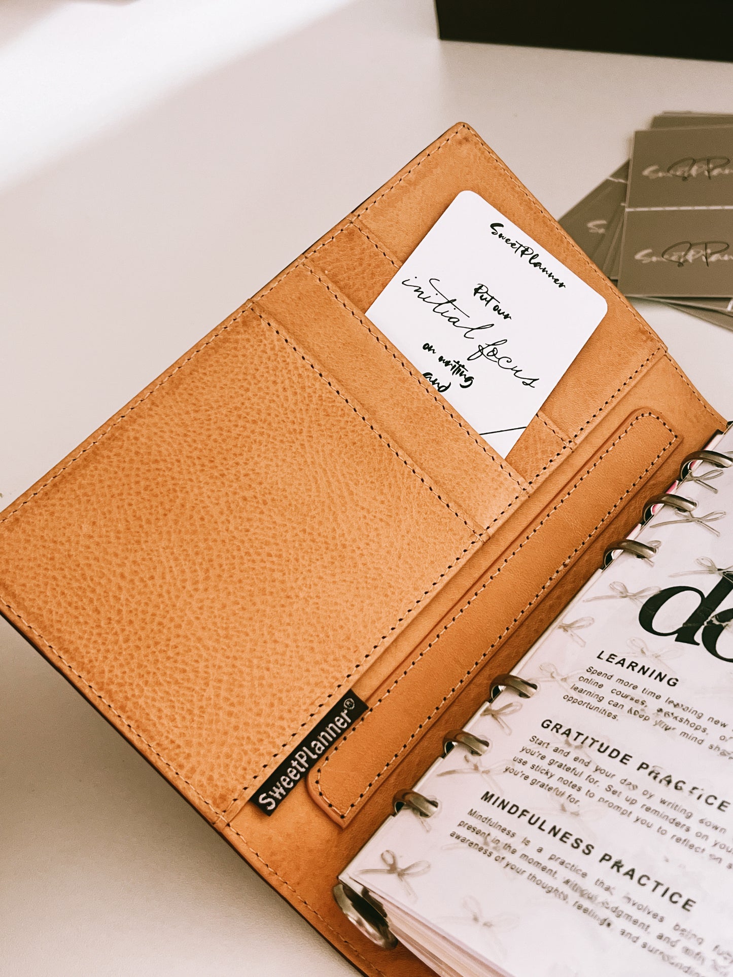 Barenia Brown Leather Ring Binder - READY TO SHIP