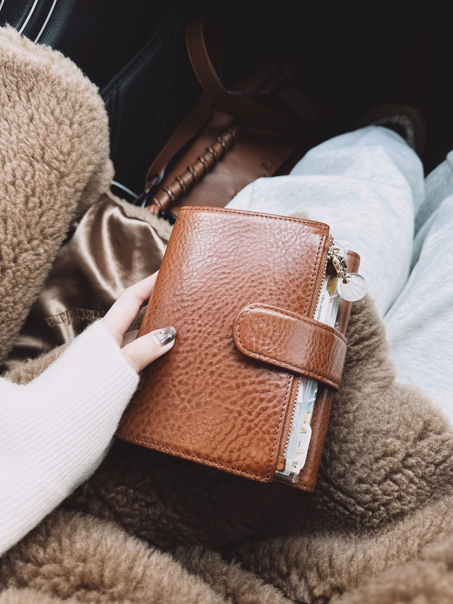 Energy Fold - Genuine Leather Cover - Trifold Pocket Ring Binder - READY TO SHIP