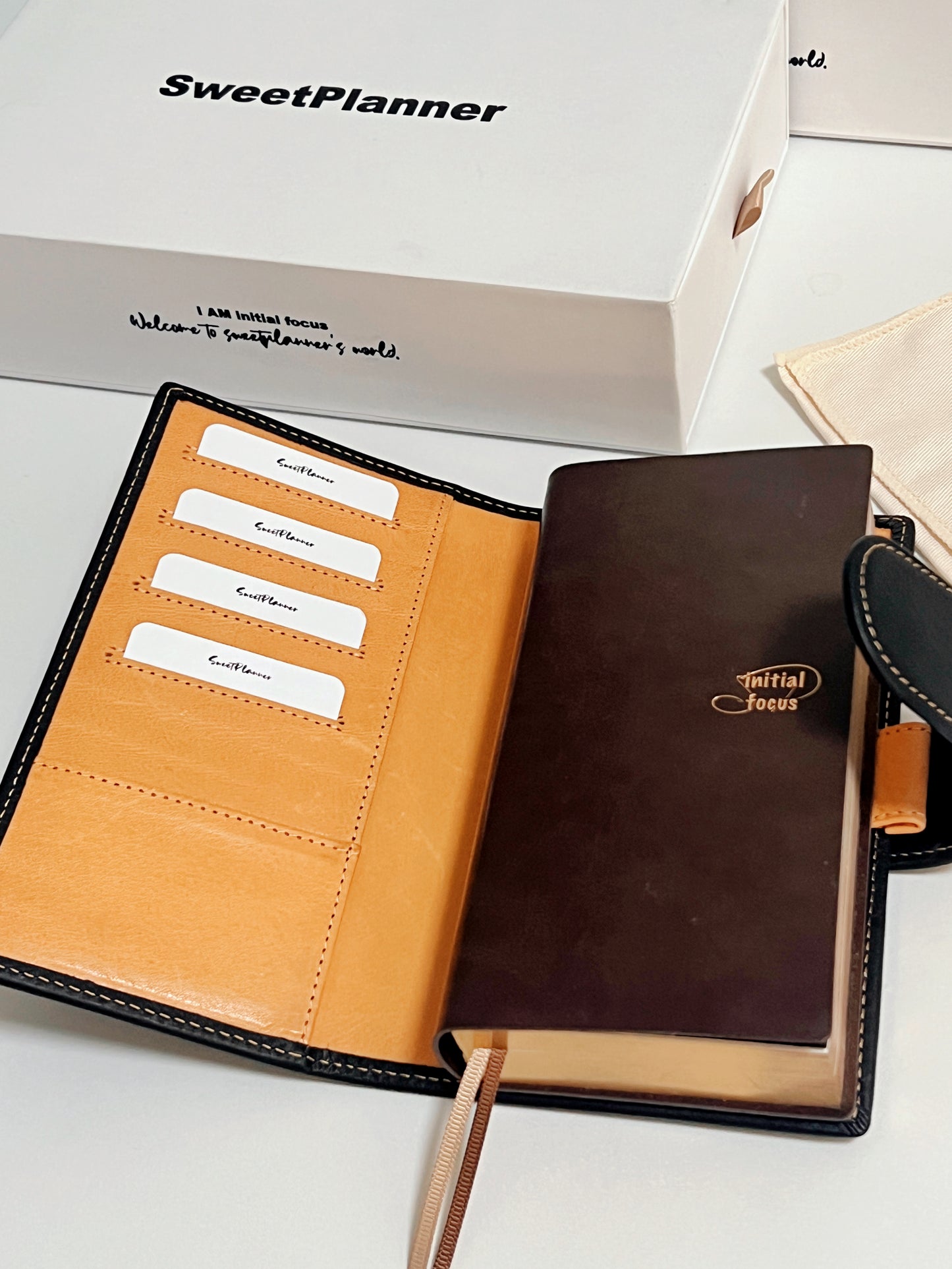 PREORDER (Ship by mid-Sept) - Initial Focus - Genuine Leather cover for Initial Focus Planners/Notebooks (special size)