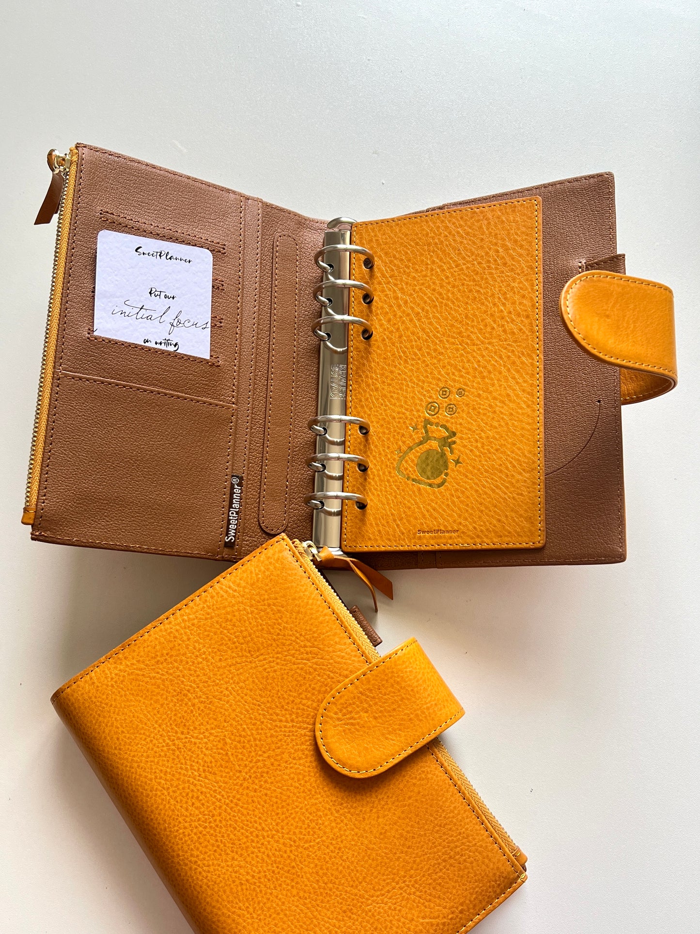 PREORDER - [New Version] Yellow Mbox Lux leather - Bifold Personal Ring Binder