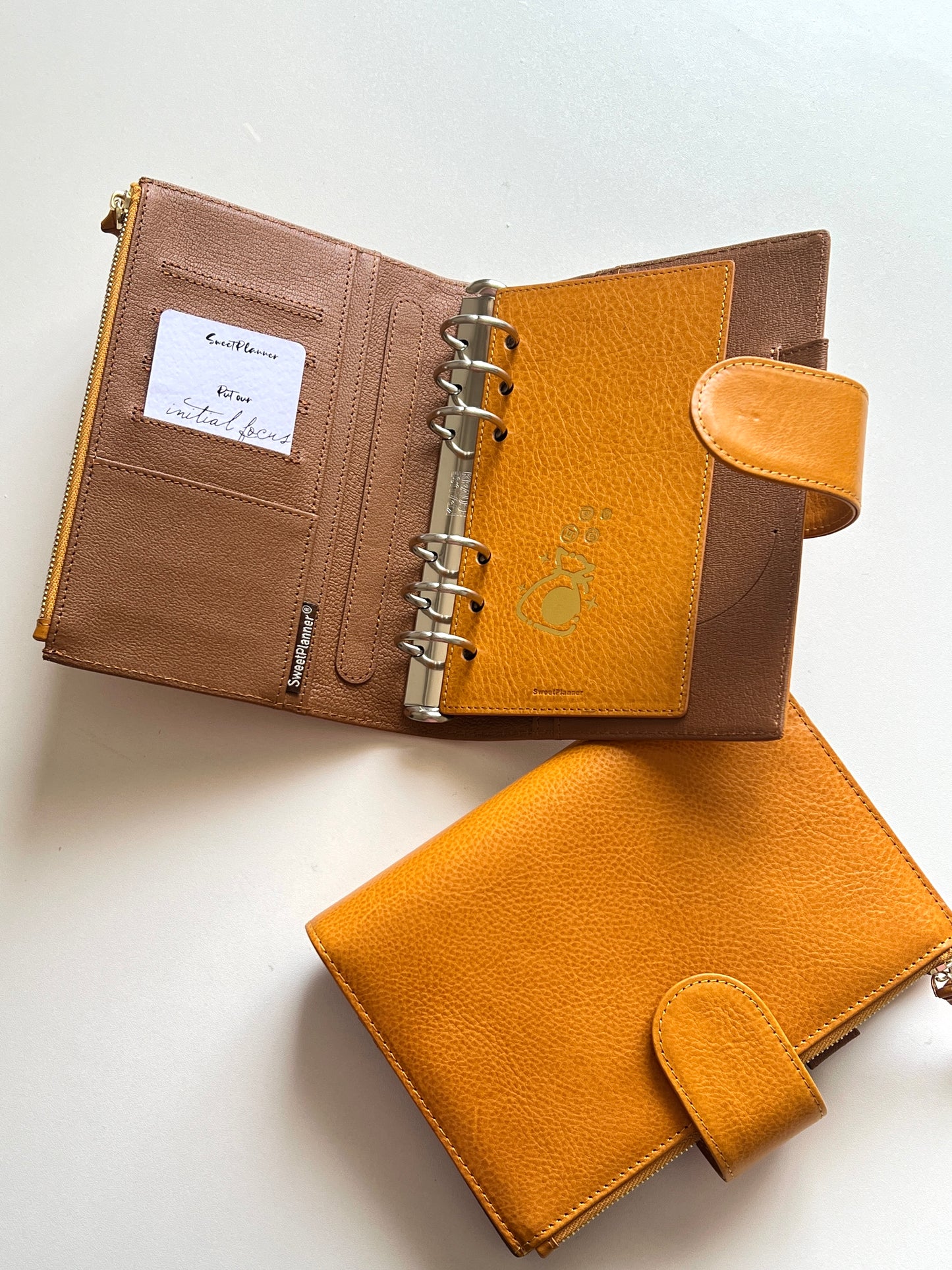 PREORDER - [New Version] Yellow Mbox Lux leather - Bifold Personal Ring Binder