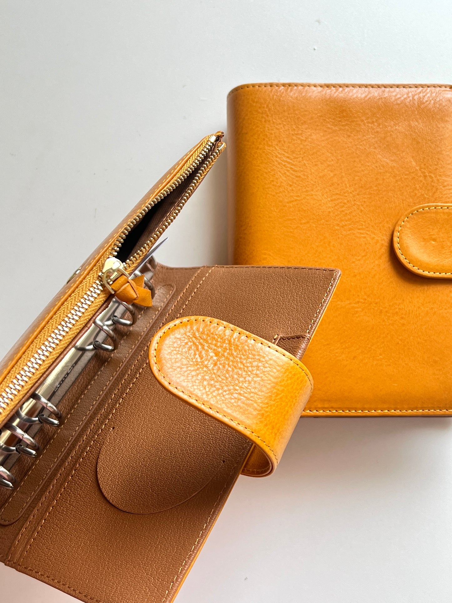 PREORDER - [New Version] Yellow Mbox Lux leather - Bifold Personal Ring Binder