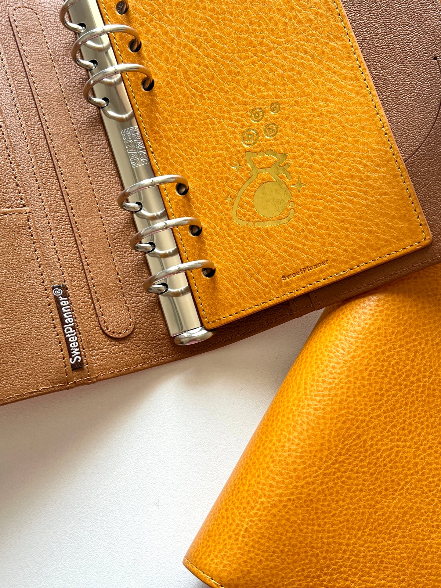 PREORDER - [New Version] Yellow Mbox Lux leather - Bifold Personal Ring Binder