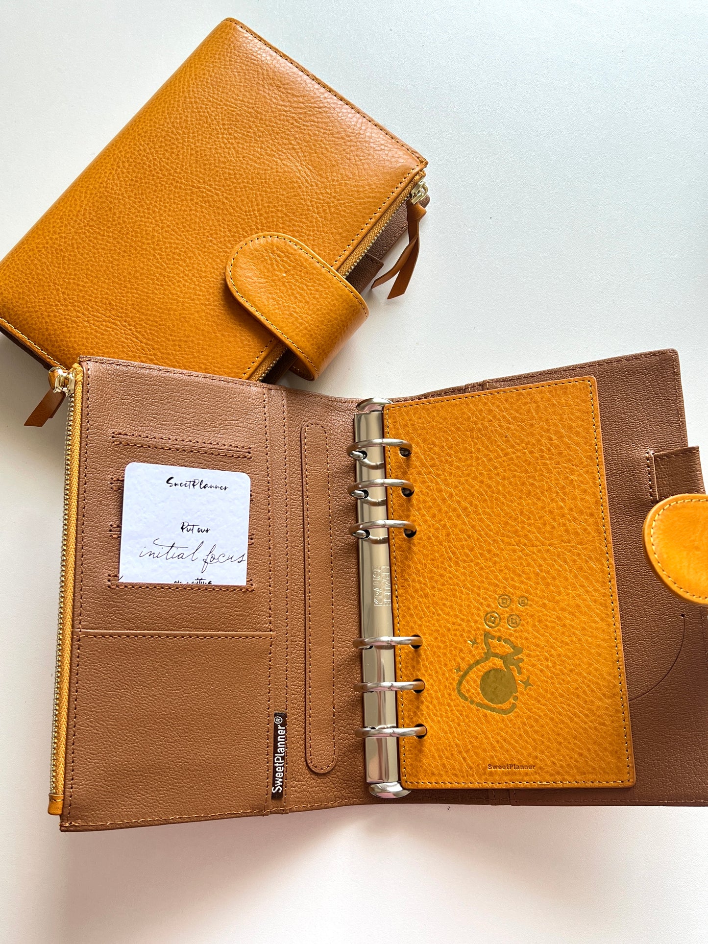 PREORDER - [New Version] Yellow Mbox Lux leather - Bifold Personal Ring Binder