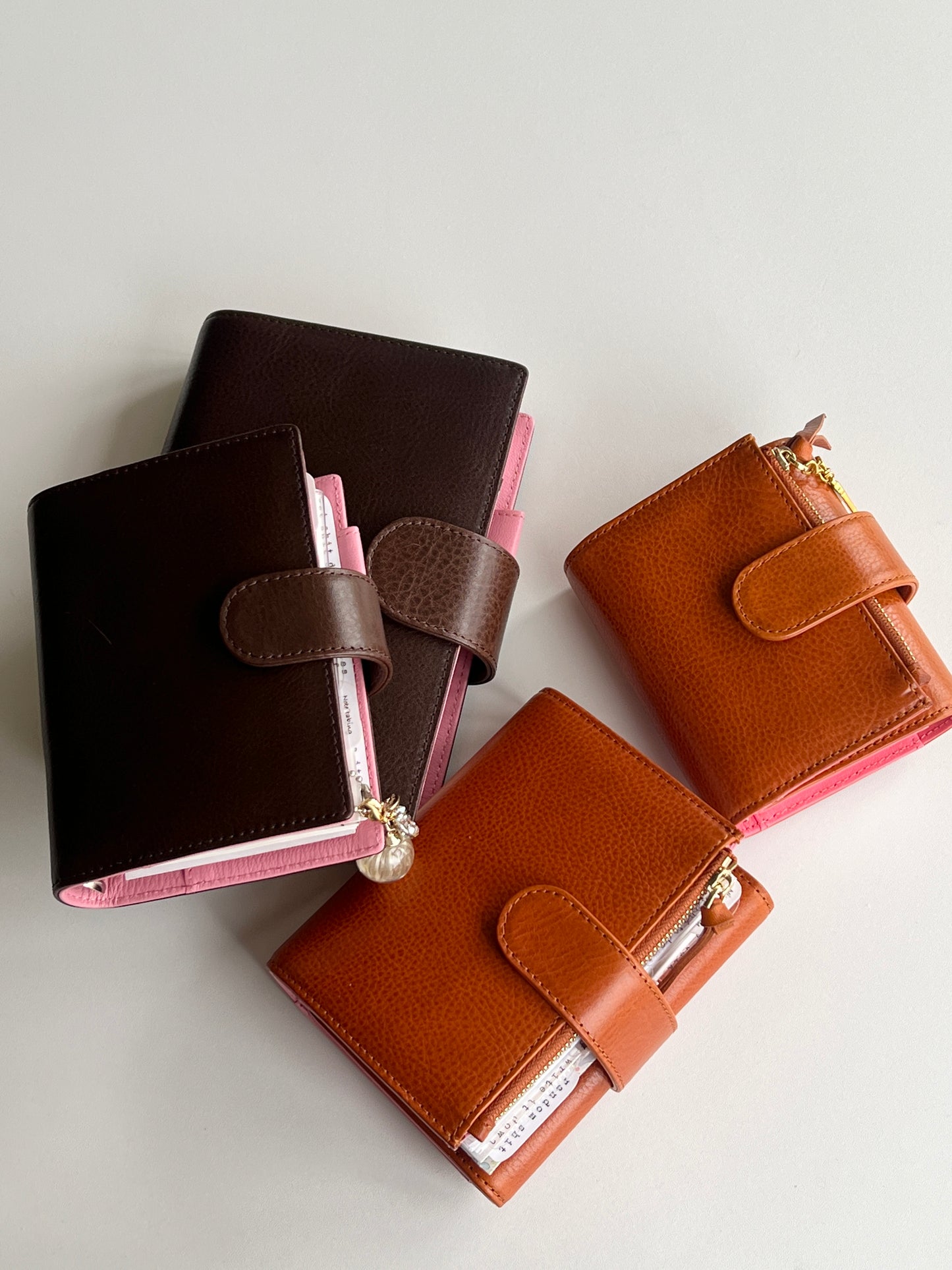 PREORDER (Ship by mid-Sept) - The Birth - Bifold Ring Binder - Chestnut x Sakura pink