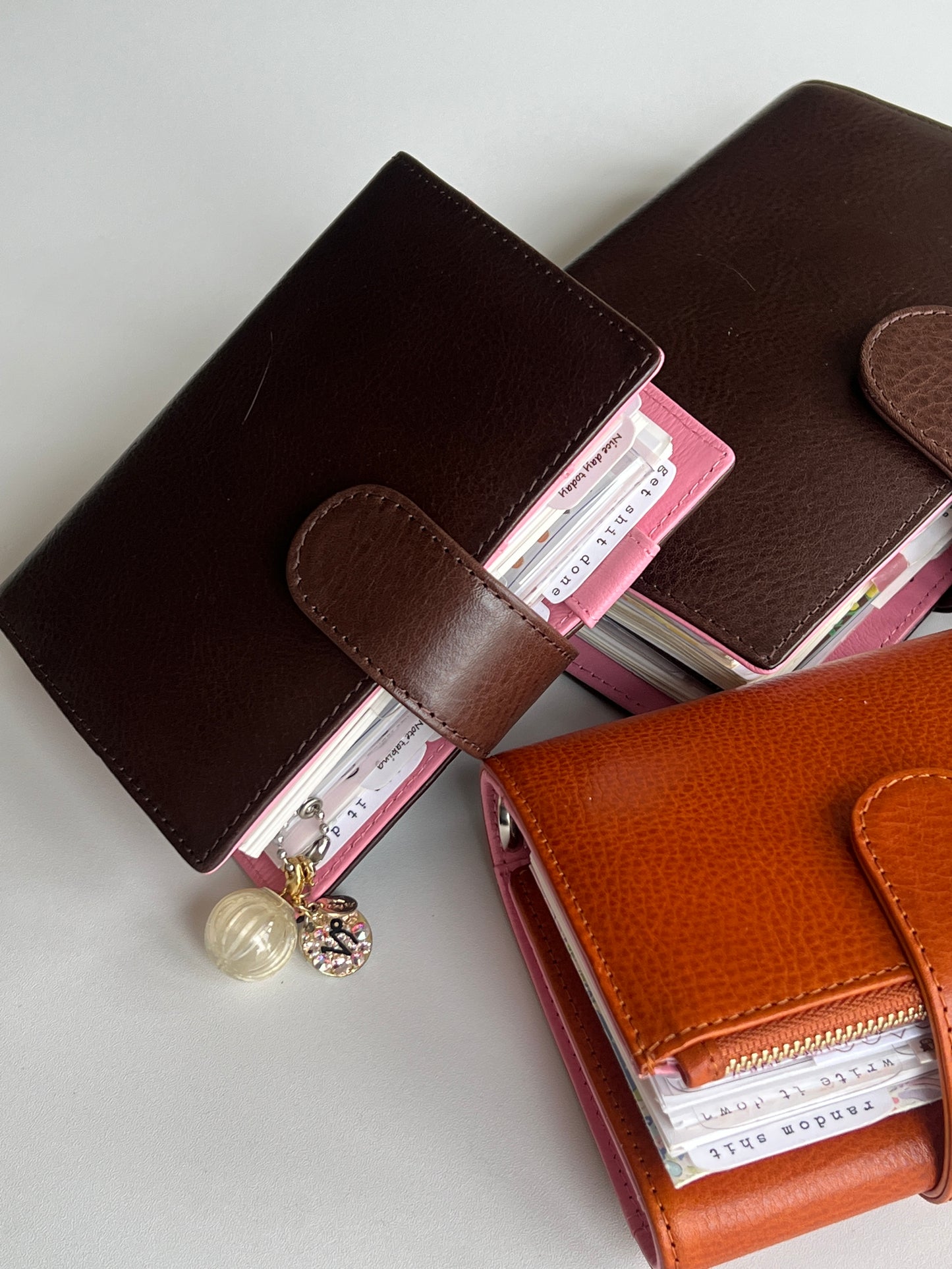 PREORDER (Ship by mid-Sept) - The Birth - Bifold Ring Binder - Chestnut x Sakura pink