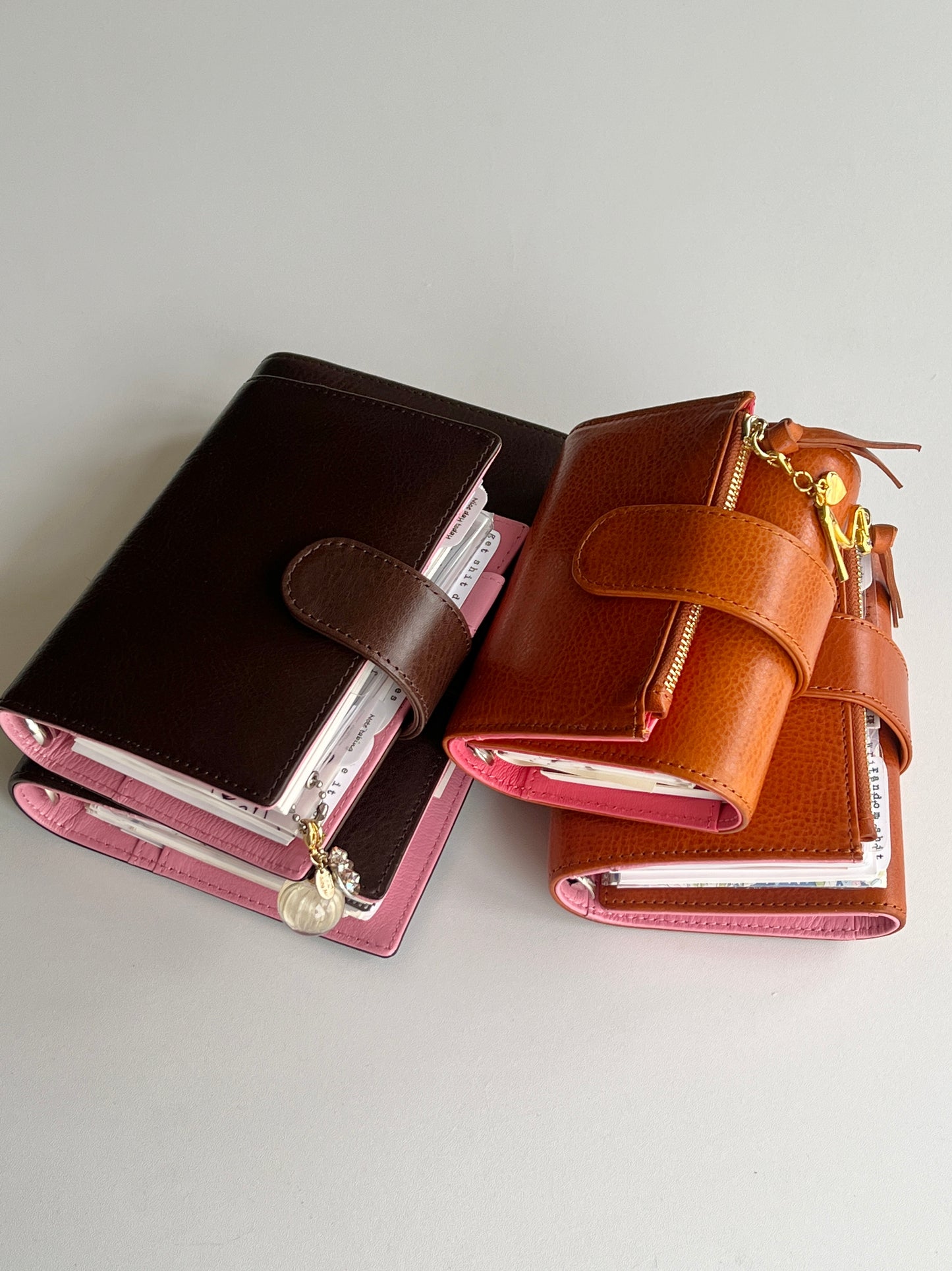 PREORDER (Ship by mid-Sept) - The Birth - Bifold Ring Binder - Chestnut x Sakura pink