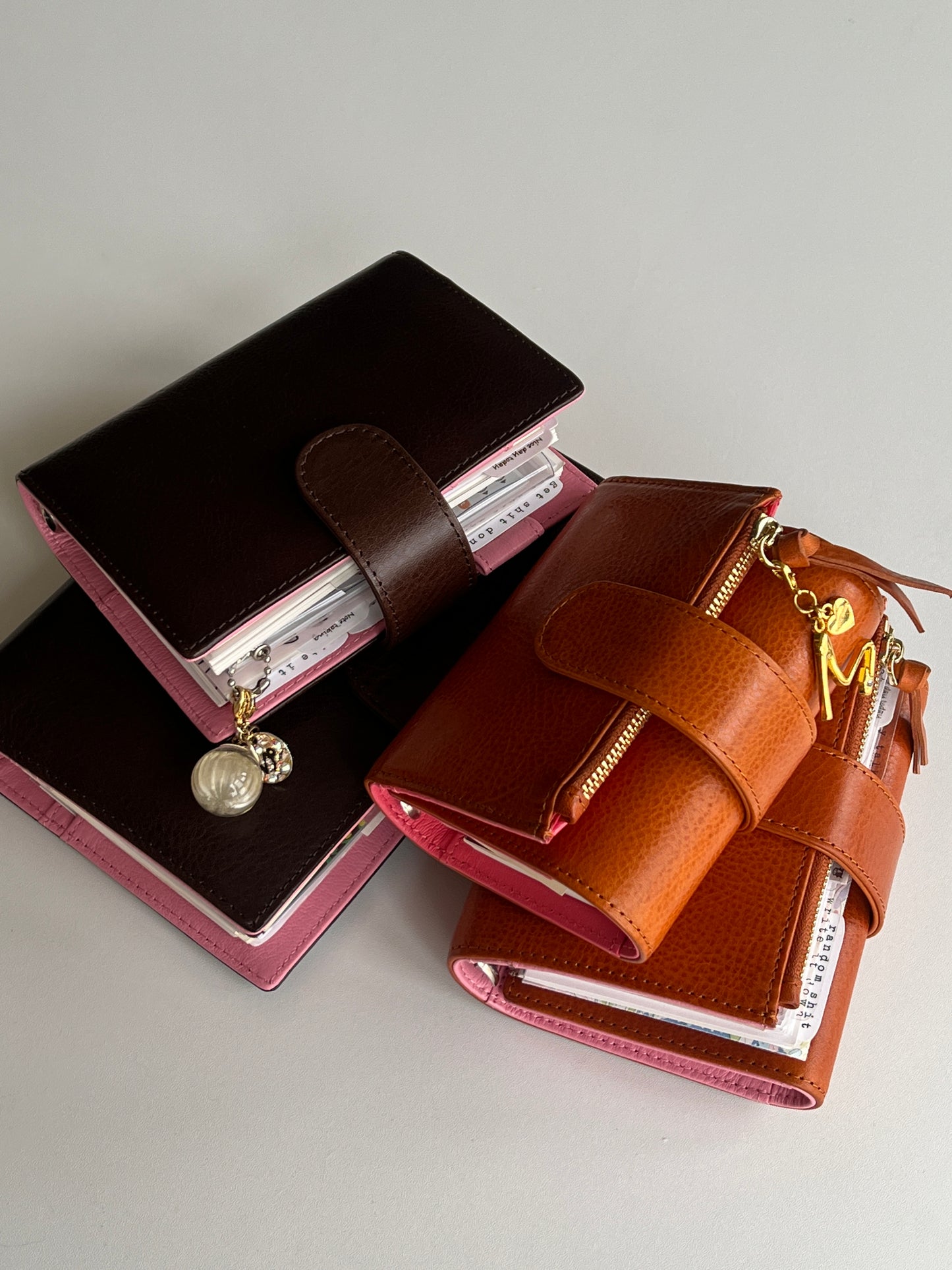 PREORDER (Ship by mid-Sept) - The Birth - Bifold Ring Binder - Chestnut x Sakura pink