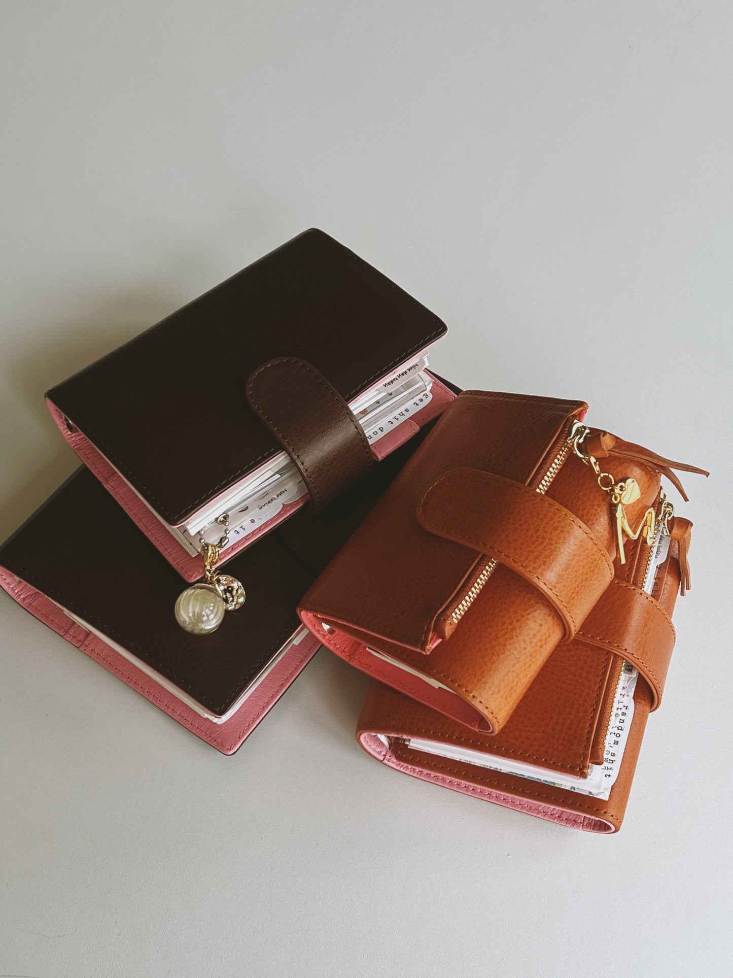 PREORDER (Ship by mid-Sept) - The Birth - Bifold Ring Binder - Chestnut x Sakura pink