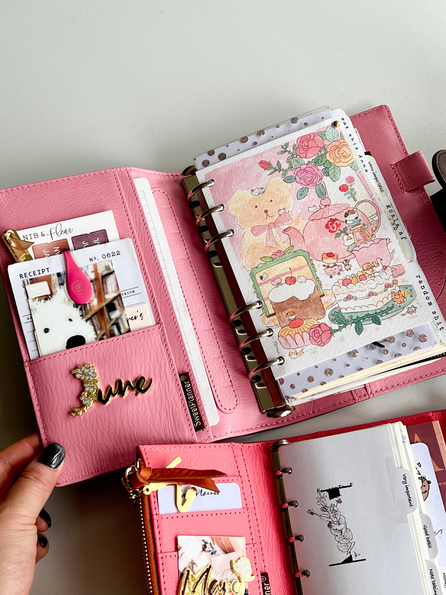 PREORDER (Ship by mid-Sept) - The Birth - Bifold Ring Binder - Chestnut x Sakura pink