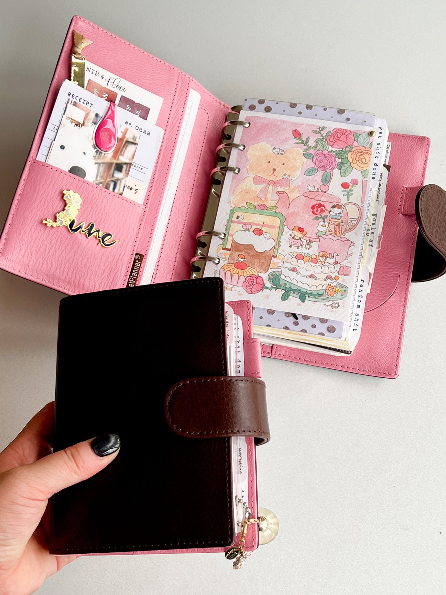 PREORDER (Ship by mid-Sept) - The Birth - Bifold Ring Binder - Chestnut x Sakura pink