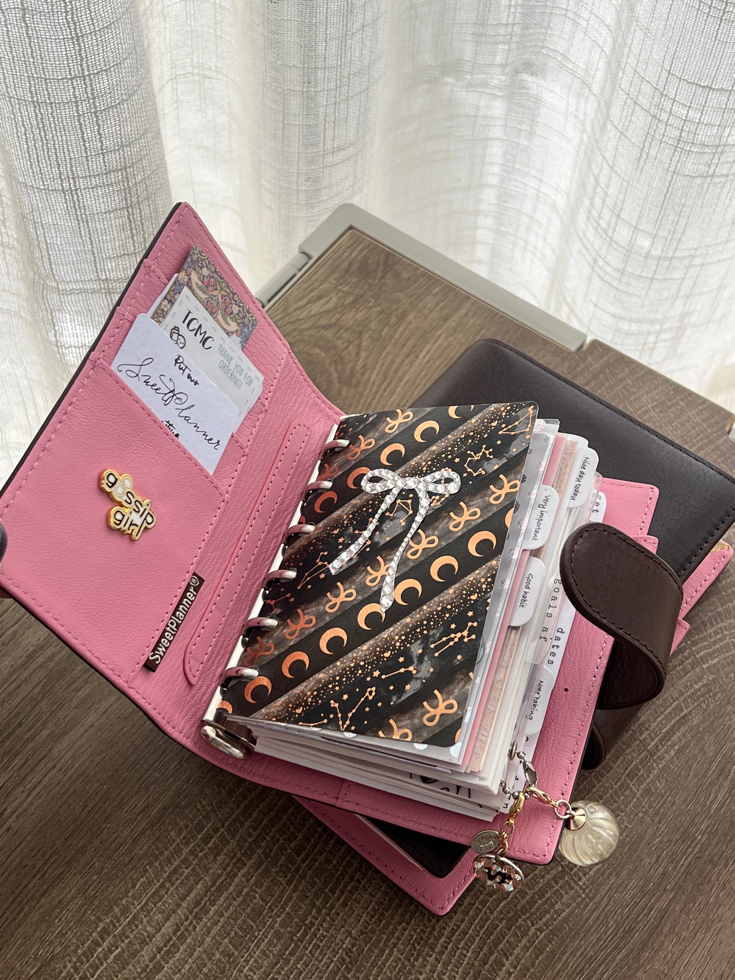 PREORDER (Ship by mid-Sept) - The Birth - Bifold Ring Binder - Chestnut x Sakura pink