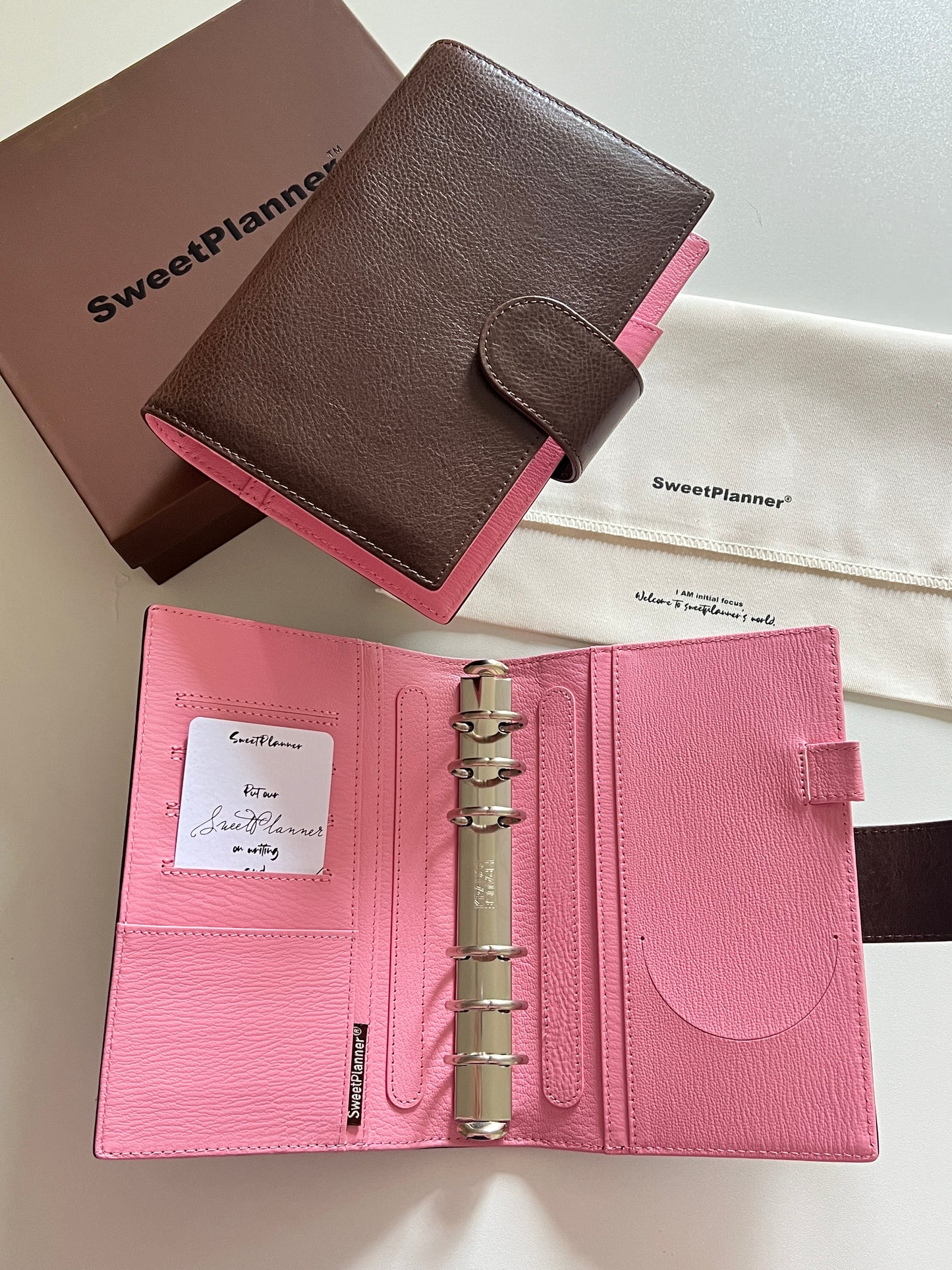 PREORDER (Ship by mid-Sept) - The Birth - Bifold Ring Binder - Chestnut x Sakura pink