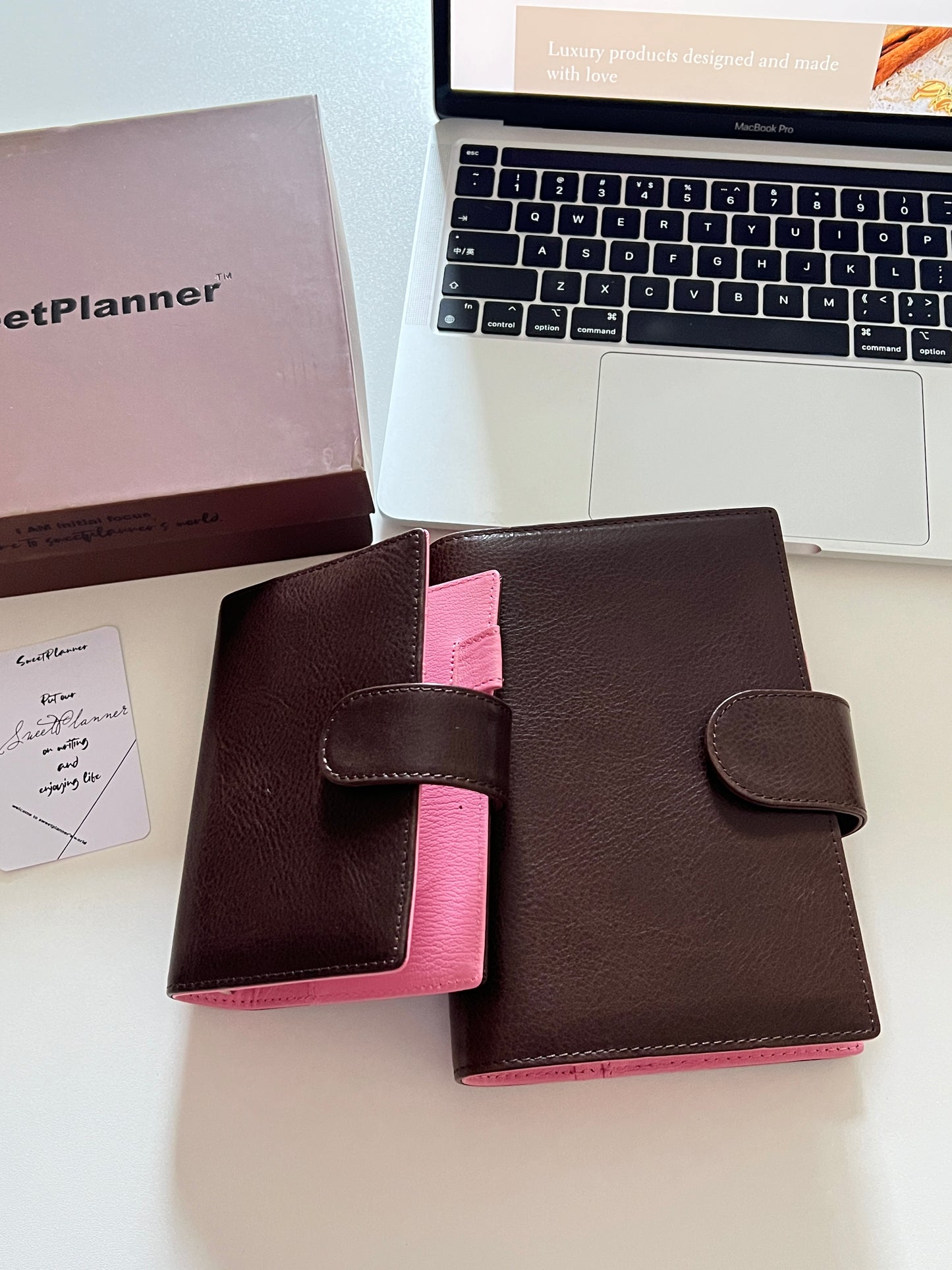 PREORDER (Ship by mid-Sept) - The Birth - Bifold Ring Binder - Chestnut x Sakura pink