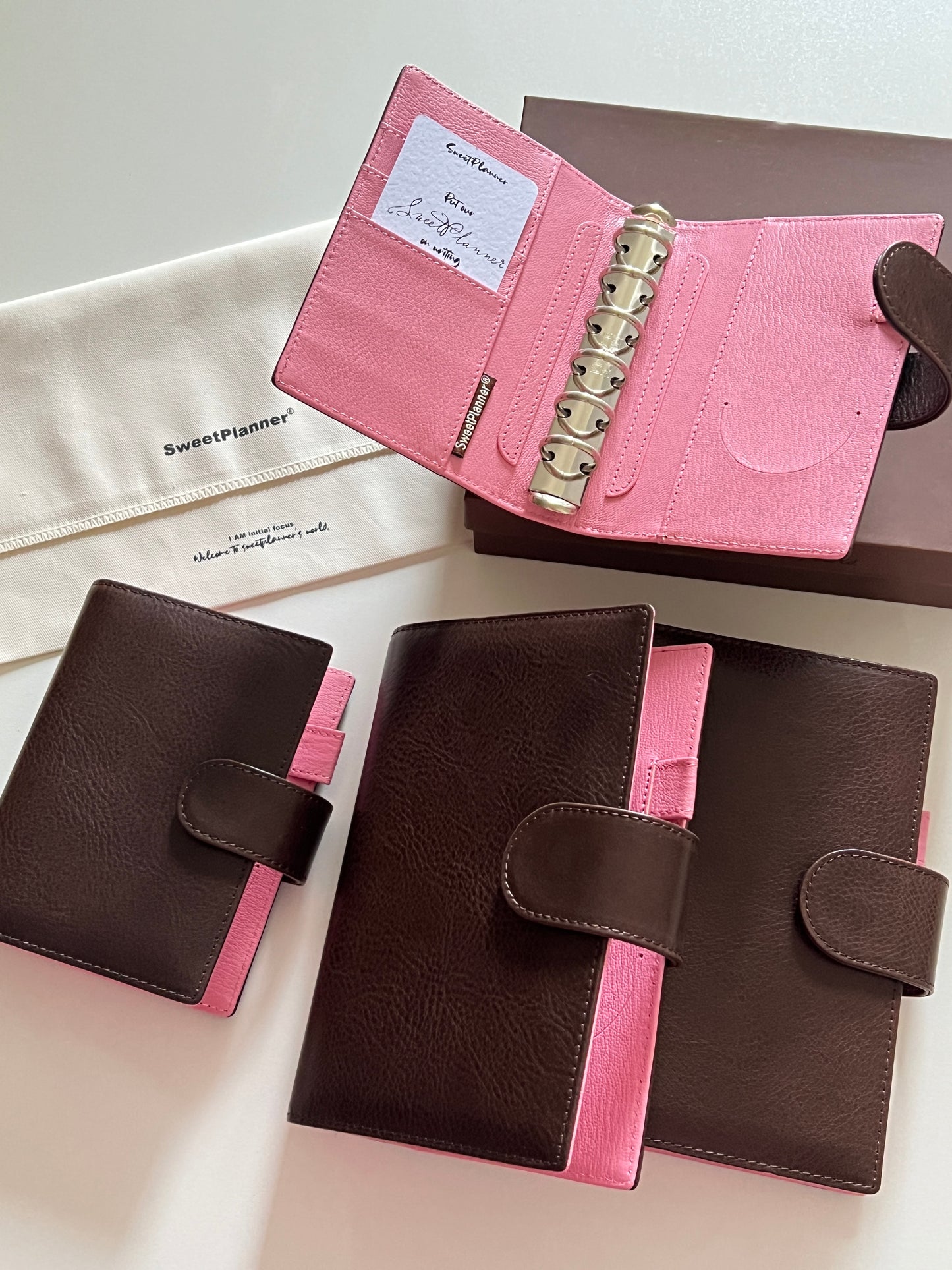 PREORDER (Ship by mid-Sept) - The Birth - Bifold Ring Binder - Chestnut x Sakura pink