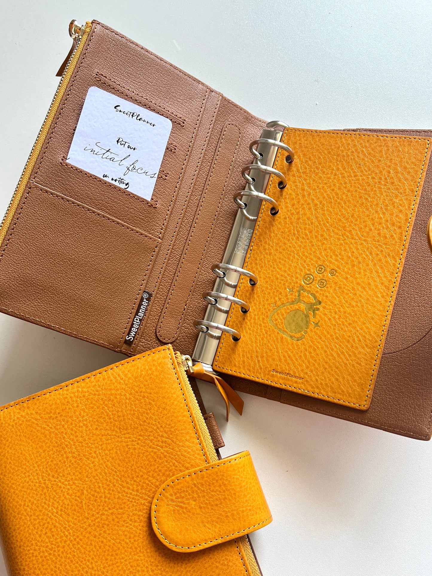 PREORDER - [New Version] Yellow Mbox Lux leather - Bifold Personal Ring Binder