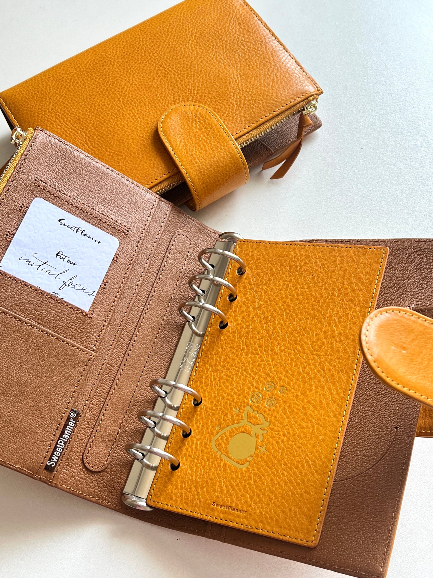 PREORDER - [New Version] Yellow Mbox Lux leather - Bifold Personal Ring Binder