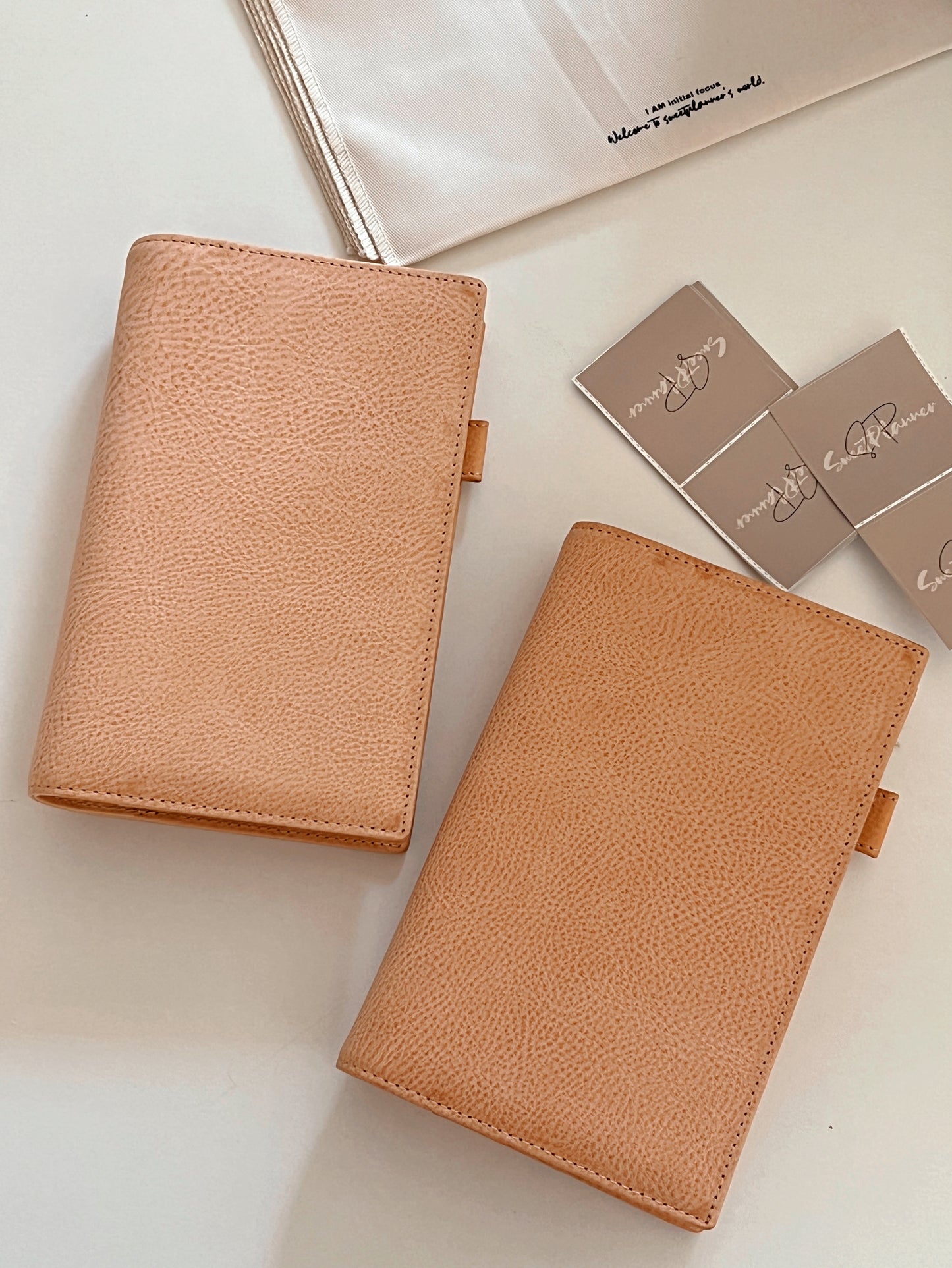 Undyed Wax Leather Ring Binder