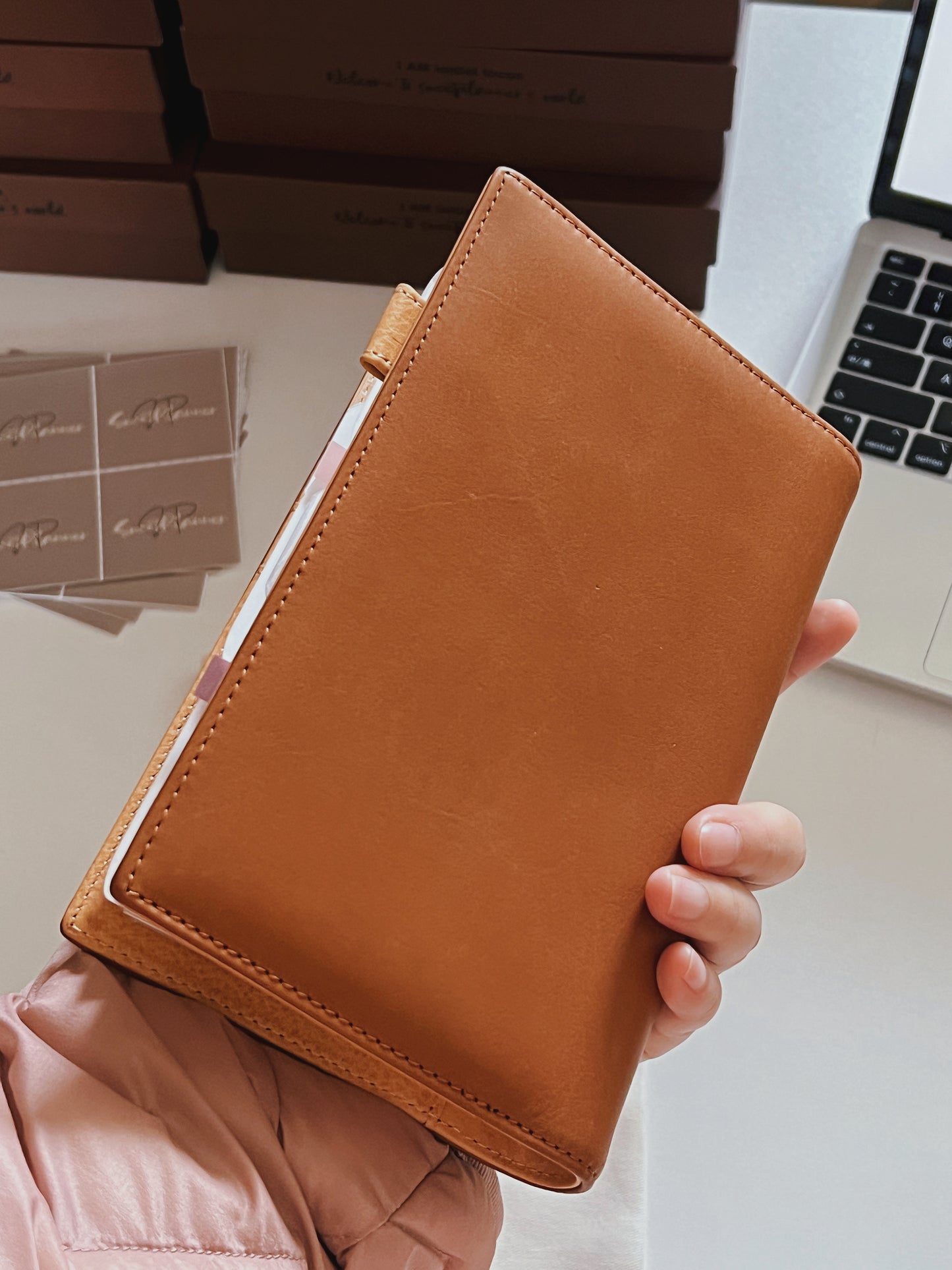 Barenia Brown Leather Ring Binder